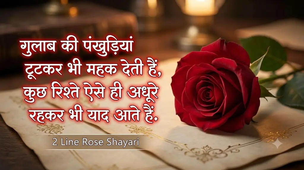 2 Line Rose Shayari In Hindi