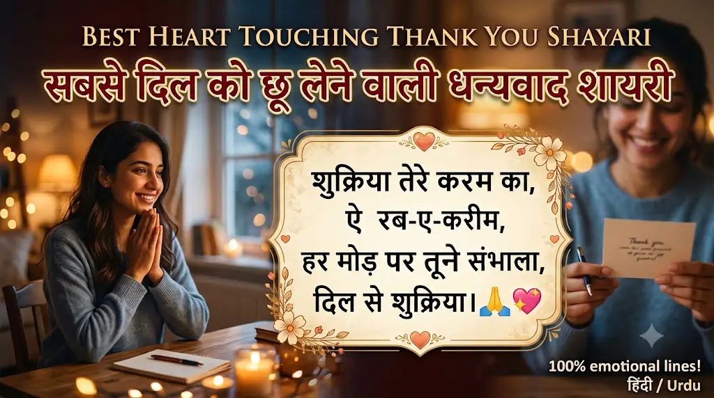 Best Heart Touching Thank You Shayari