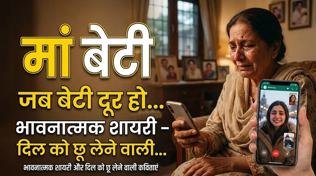 Emotional Maa Beti Shayari Jab Beti Door Ho