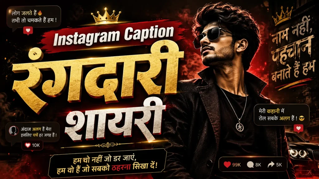 Instagram Caption Rangdari Shayari