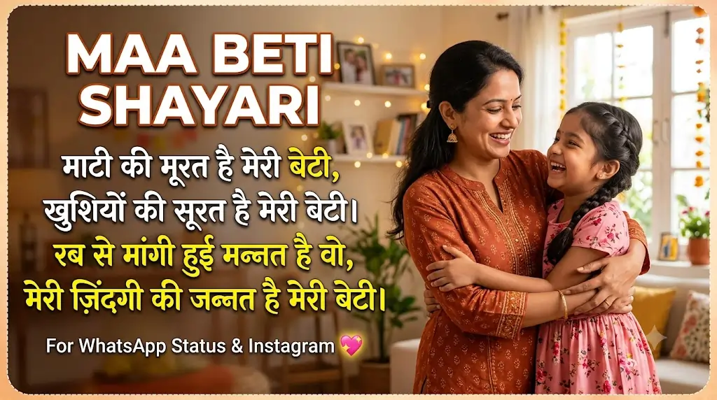 Maa Beti Shayari for WhatsApp Status & Instagram