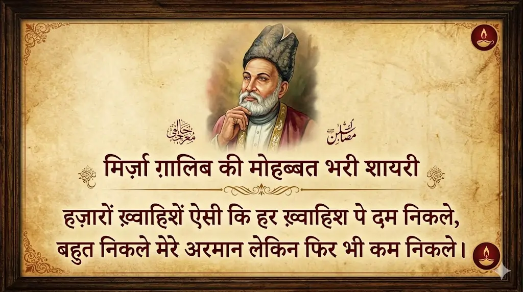 Mirza Ghalib Love Shayari in Hindi