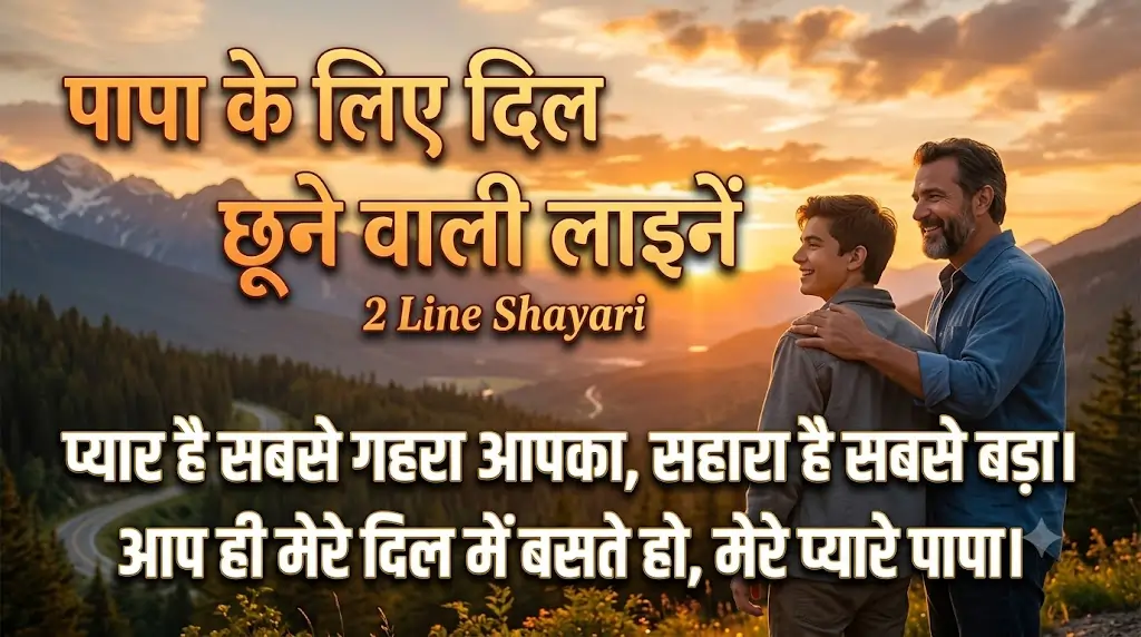 Papa Ke Liye 2 Line Shayari