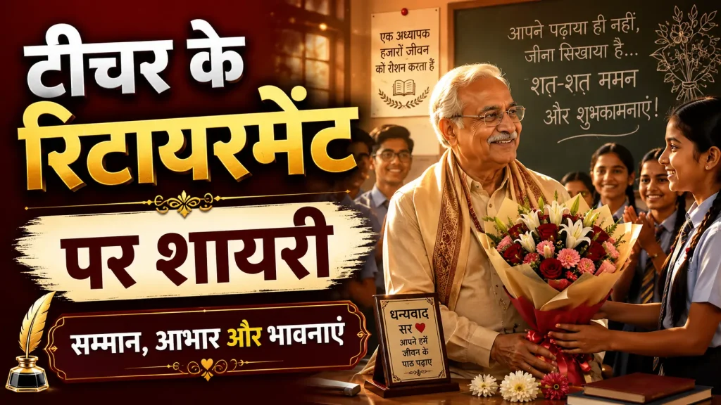 Retirement Shayari for Teacher in Hindi