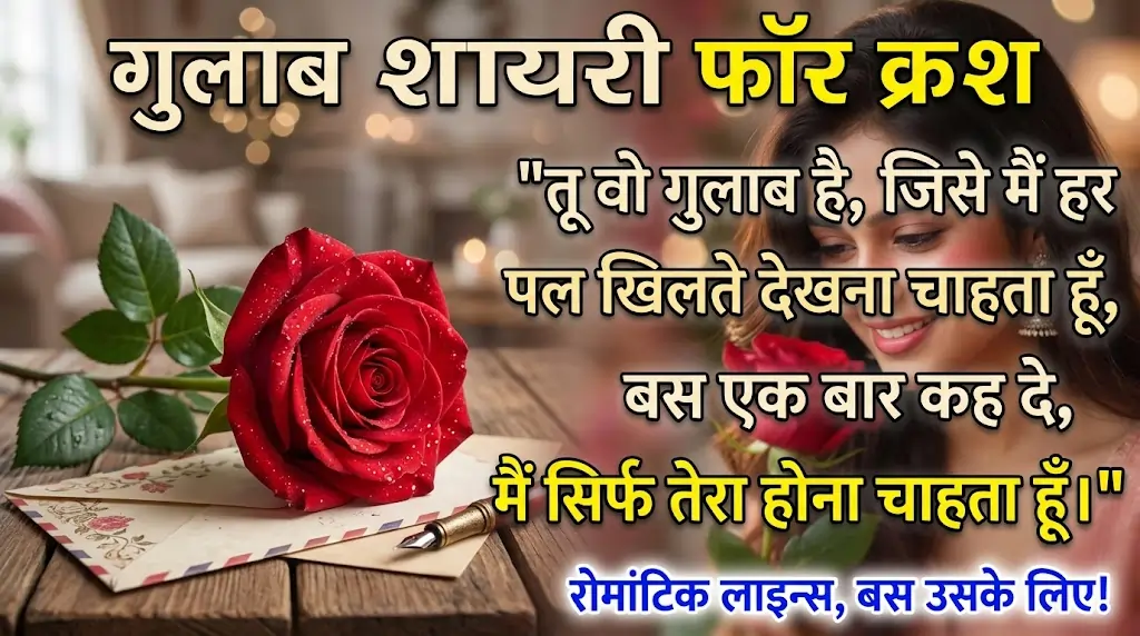 Rose Shayari For Crush In Hindi
