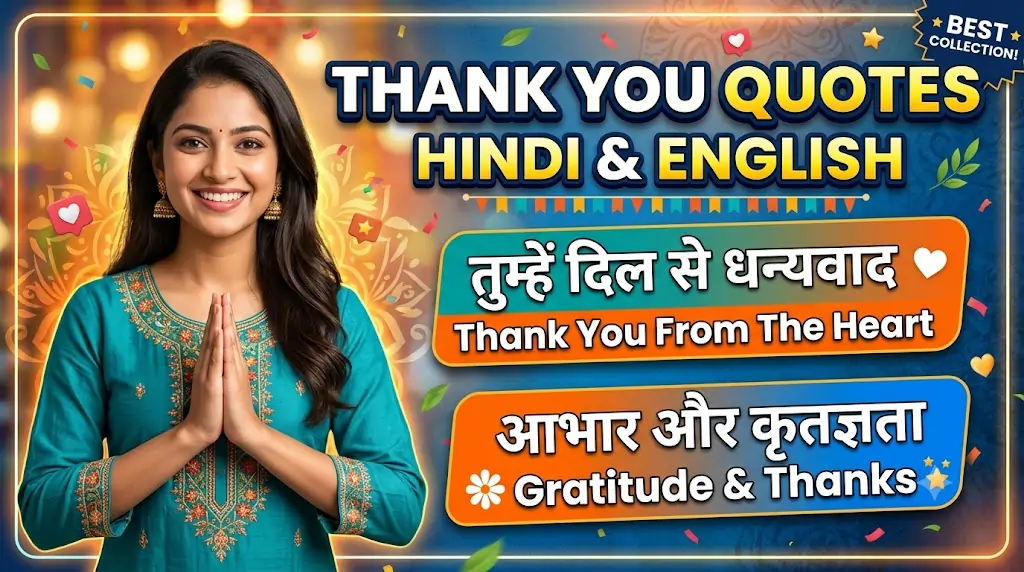 Thank You Quotes in Hindi & English