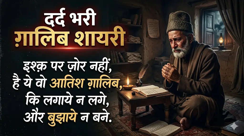 दर्द भरी ग़ालिब शायरी