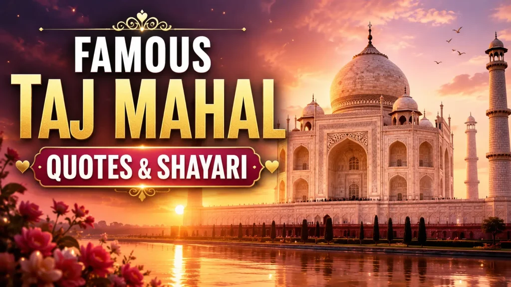 Famous Taj Mahal Quotes and Shayari in hindi