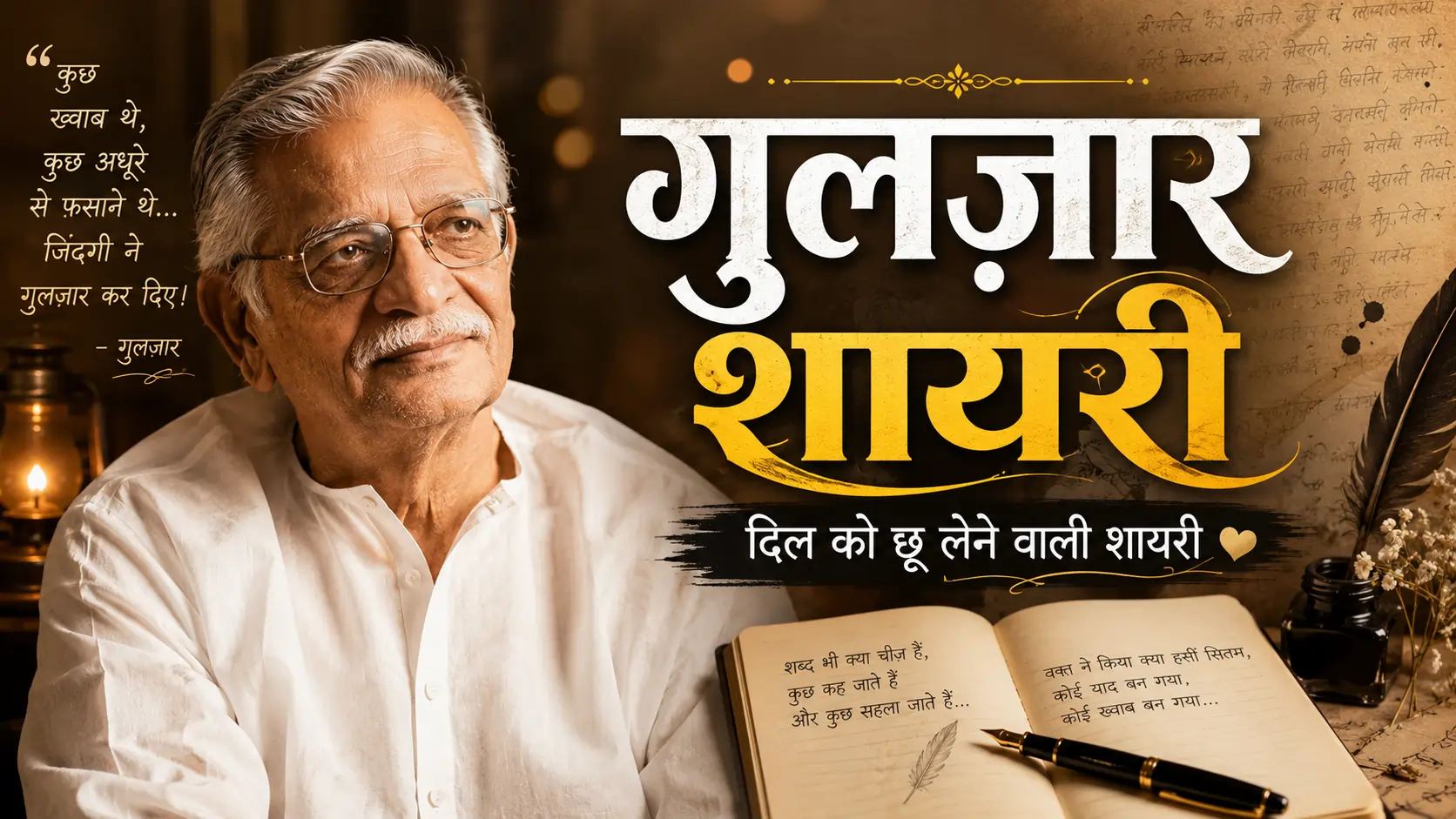 Gulzar Shayari in Hindi: प्यार, दर्द और ज़िंदगी पर दिल छू लेने वाली शायरी