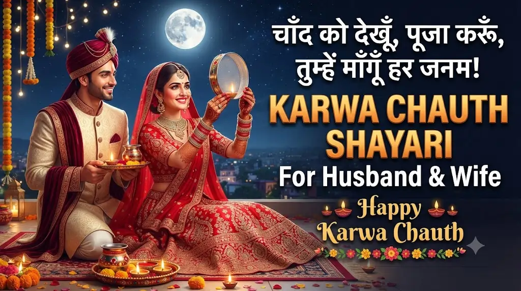 पति और पत्नी के लिए करवा चौथ शायरी