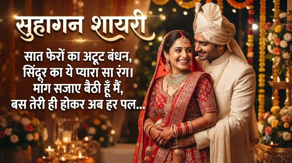 Suhagan Shayari in Hindi: सुहागन महिलाओं के लिए प्यार, सौभाग्य और रिश्तों पर खूबसूरत शायरी