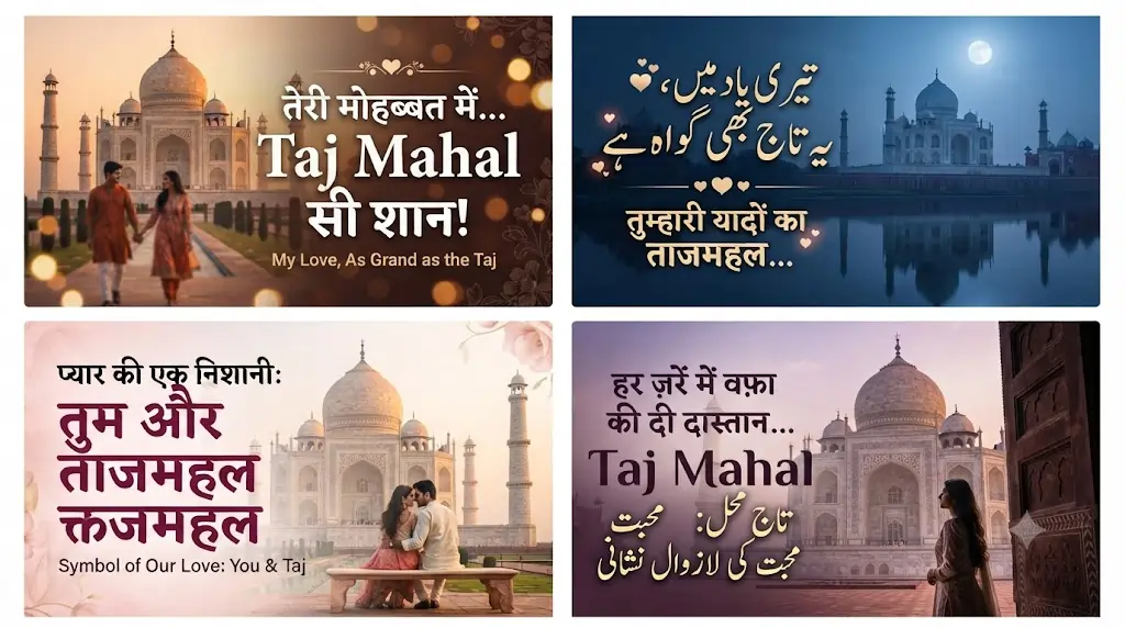 Taj Mahal Shayari for Boyfriend in Hindi