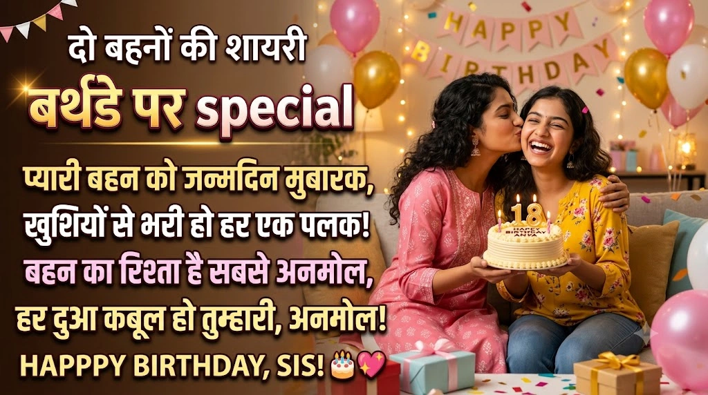 Two Sister Shayari for Birthday in hindi