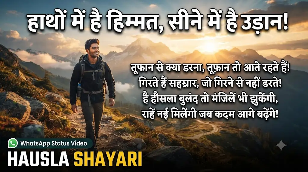 WhatsApp Status Hausla Shayari in hindi