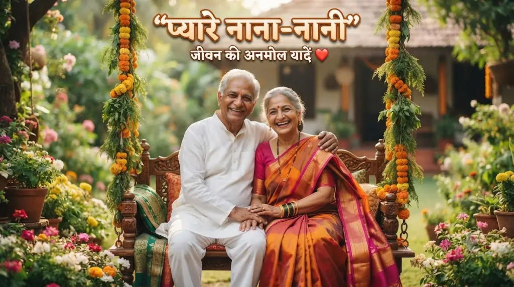 Captions for a photo of maternal grandparents