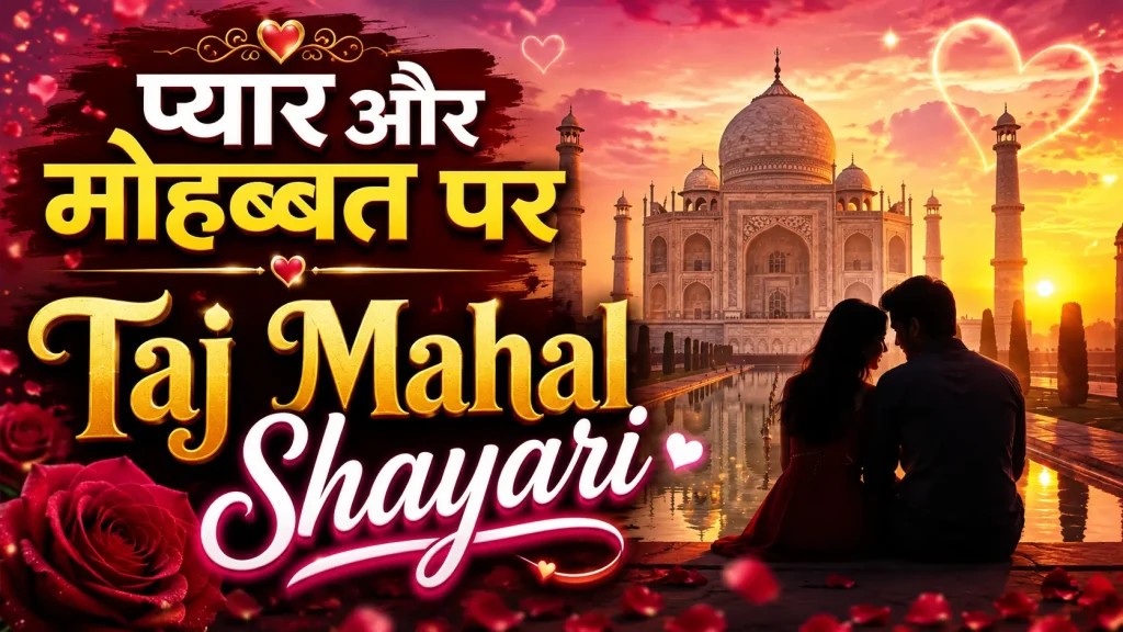 Taj Mahal Shayari on Love and Romance
