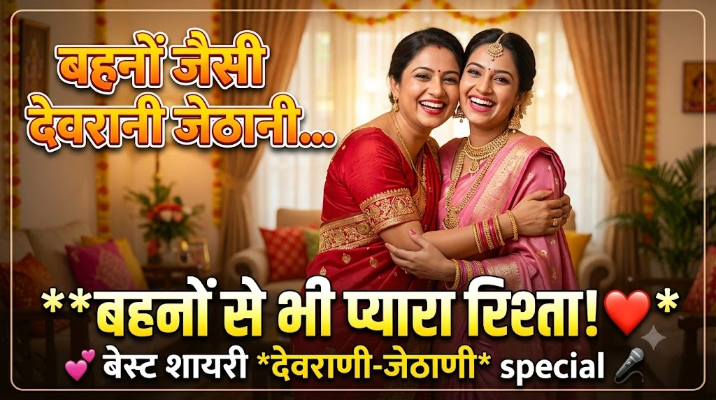 Shayari about the sister-like bond between sisters-in-law (Devarani and Jethani)