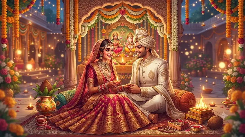 Beautiful poetry on marital bliss and good fortune.
