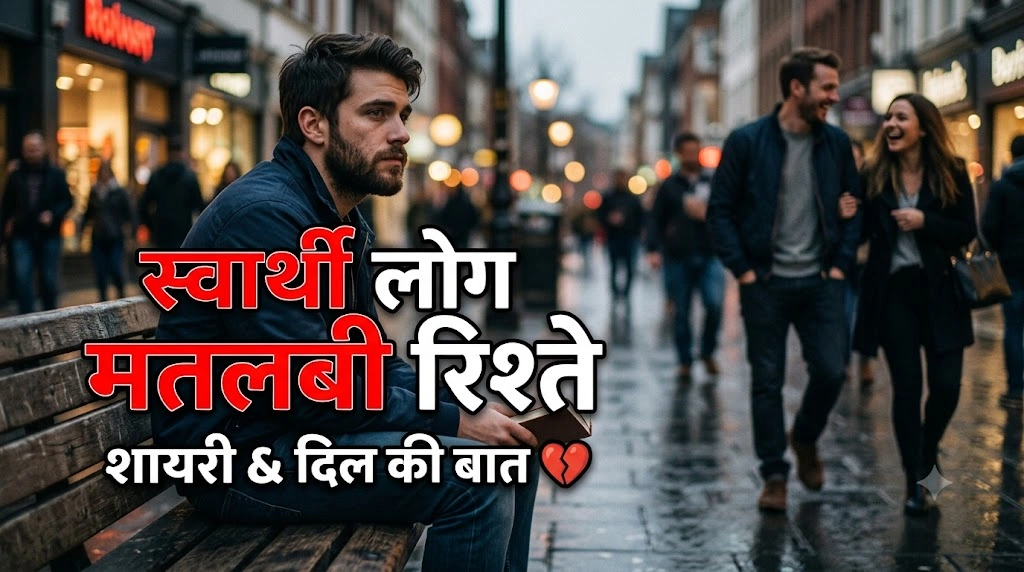 Shayari about selfish people and self-serving relationships.