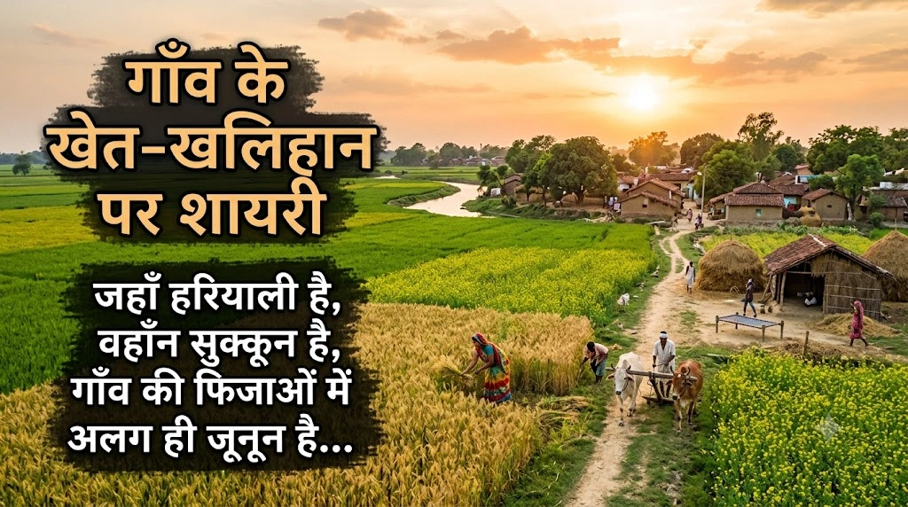 Gaon Ke Khet-Khalihan Par Shayari in hindi