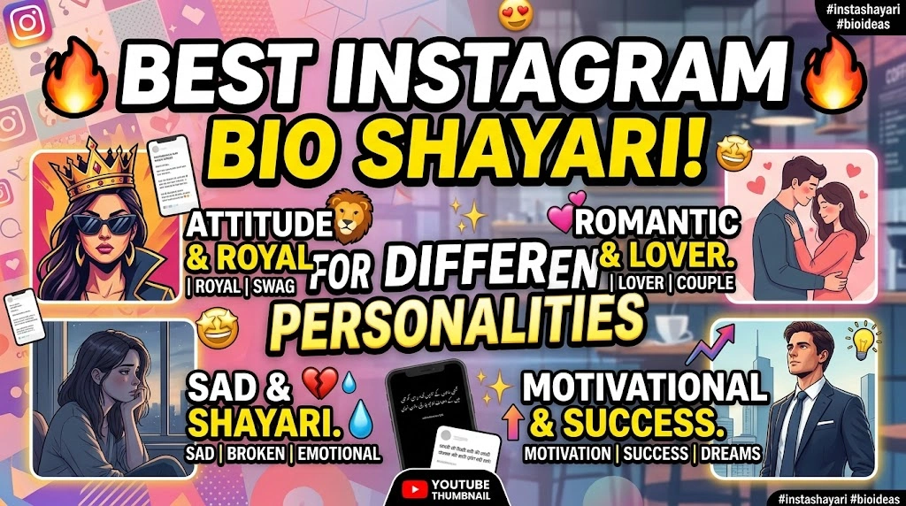 Instagram Bio Shayari for Different Personalities in hindi