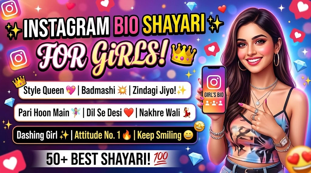 Instagram Bio Shayari for Girls in hindi