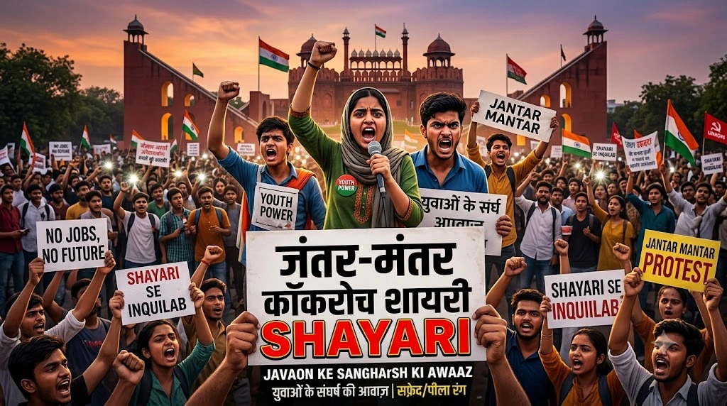 Jantar Mantar Cockroach Shayari: Yuvaon Ke Sangharsh Ki Awaaz