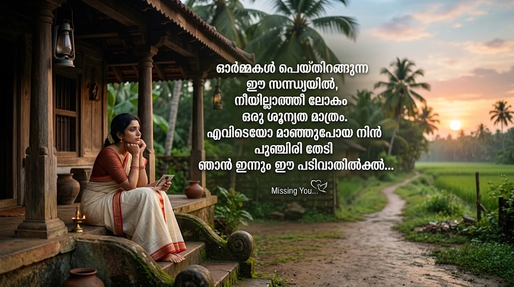 Malayalam Shayari on Memories and Missing Someone