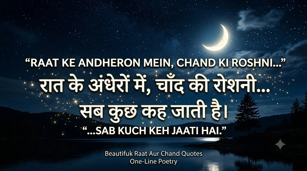 One-Line Raat Aur Chand Quotes in hindi