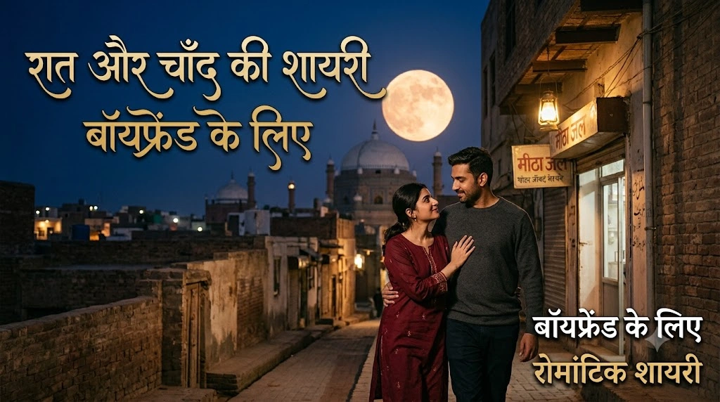 Raat Aur Chand Shayari for Boyfriend in hindi