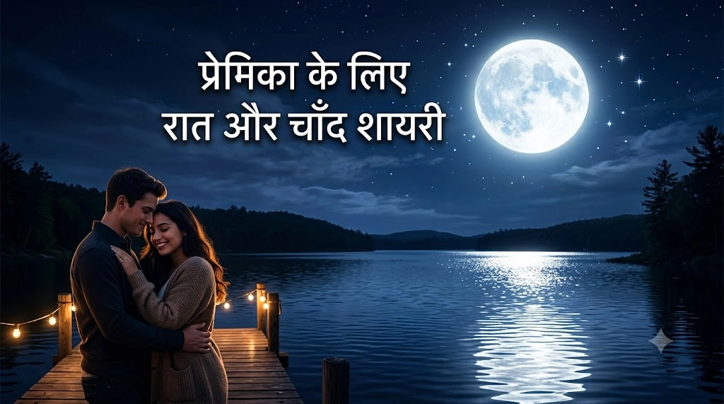 Raat Aur Chand Shayari for Girlfriend in hindi