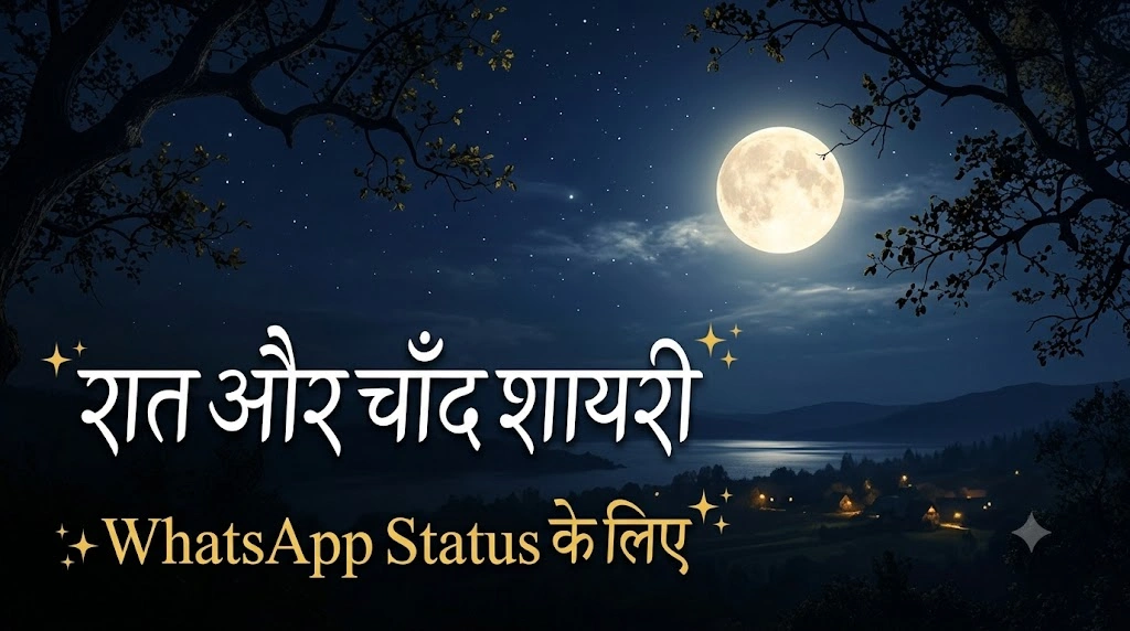 Raat Aur Chand Shayari for WhatsApp Status in hindi
