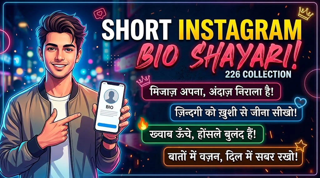 Short Instagram Bio Shayari in hindi
