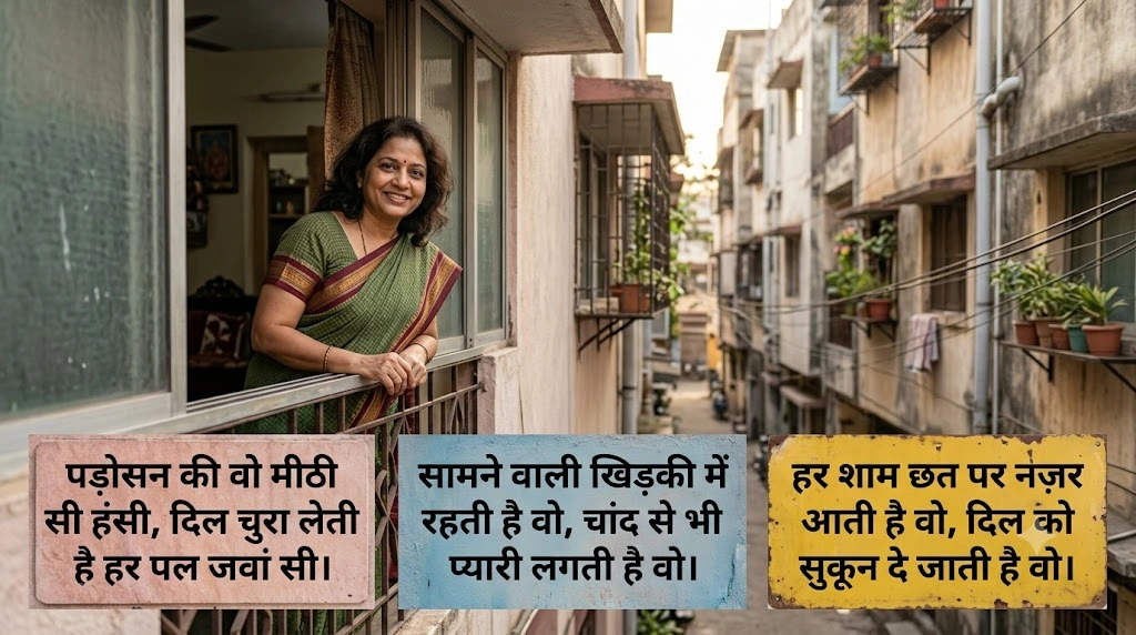 Short Padosan Shayari for Instagram Captions in hindi