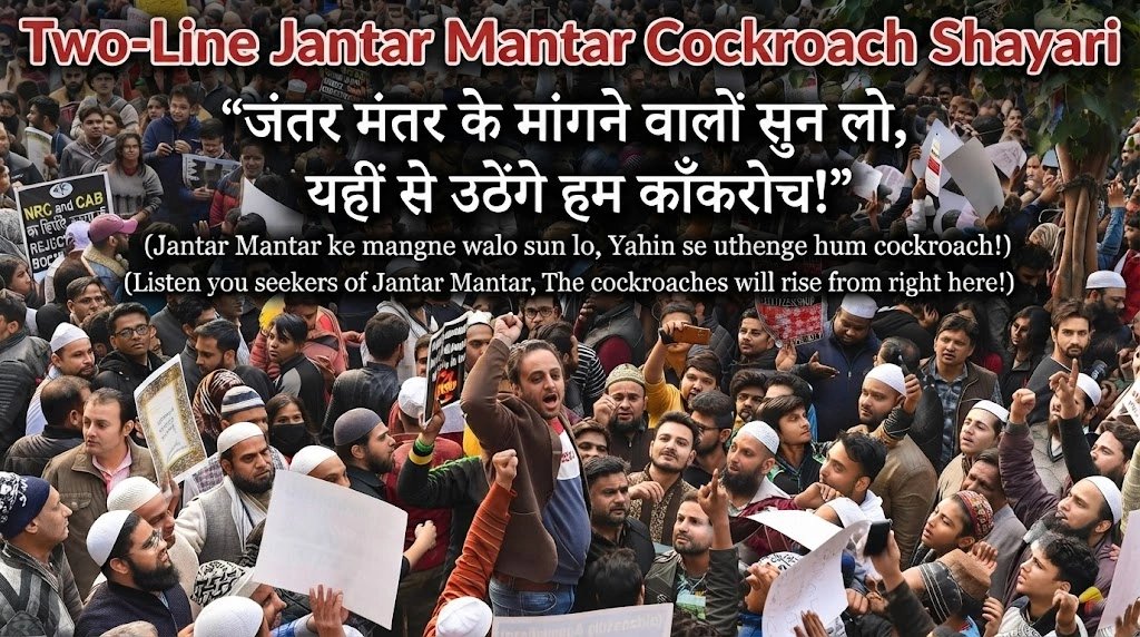 Two-Line Jantar Mantar Cockroach Shayari in hindi