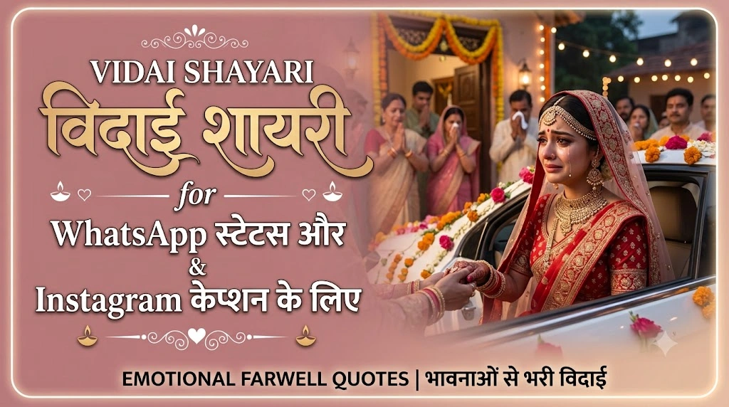 Vidai Shayari For WhatsApp Status & Instagram Caption in hindi