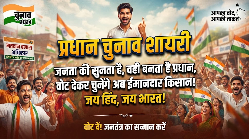 प्रधान चुनाव शायरी के लिए व्हाट्सएप स्टेटस