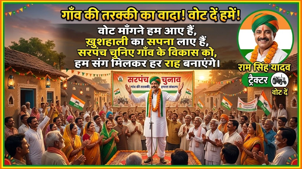 Shayari for canvassing votes in the Sarpanch election