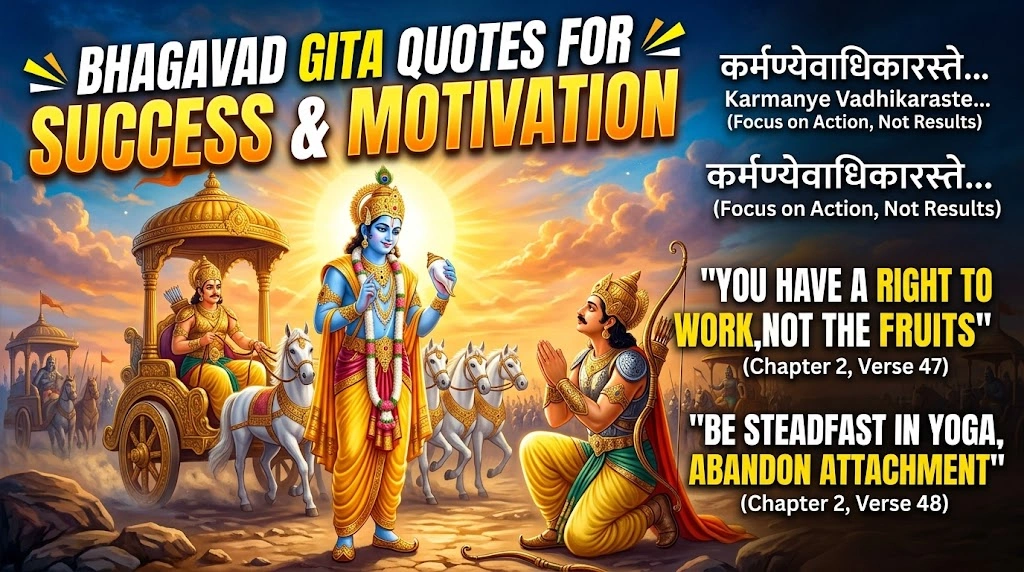 Bhagavad Gita Quotes for Success and Motivation in hindi