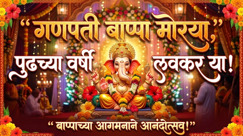 Ganpati Bappa Morya Quotes in Marathi
