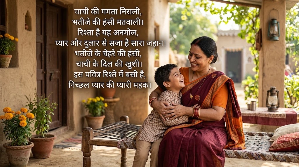 Heart-touching poetry about the relationship between an aunt and her nephew.