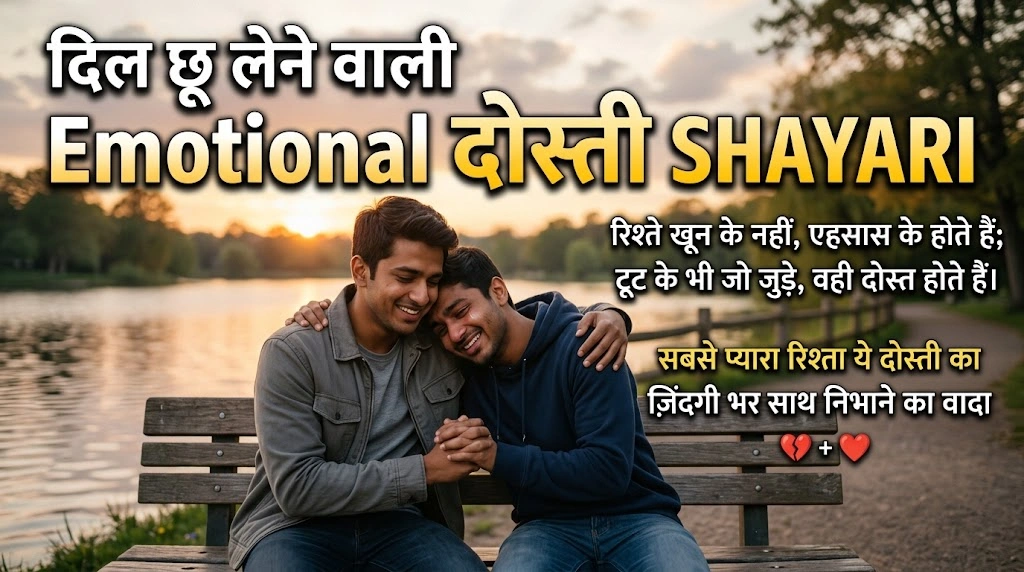 दिल छू लेने वाली Emotional Dosti Shayari in hindi